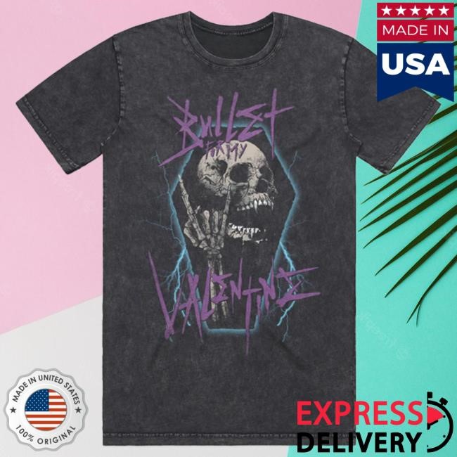 Official Bullet for My Valentine Merch Clothing BFMV Coffin Skull Black Shirt 2024