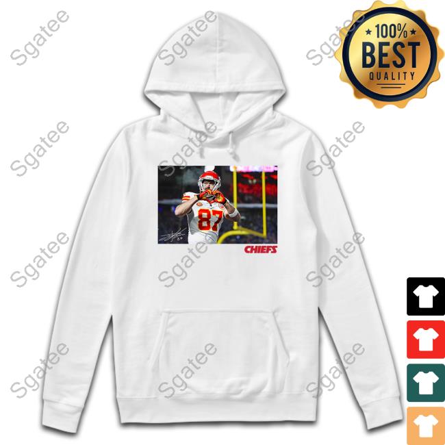 Official Unisex Kansas City Chiefs Travis Kelce White Player Graphic Tee