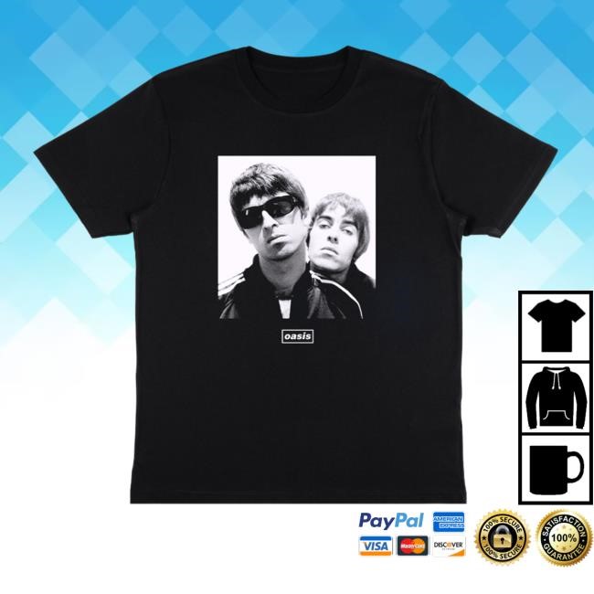 Oasis Merch Liam & Noel Black T Shirt Oasis Shop