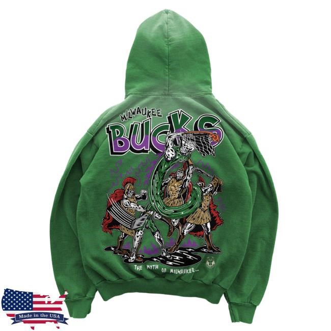 Bucks Myth Pullover Hoodie - Faded Green | Warren Lotas Official NBA