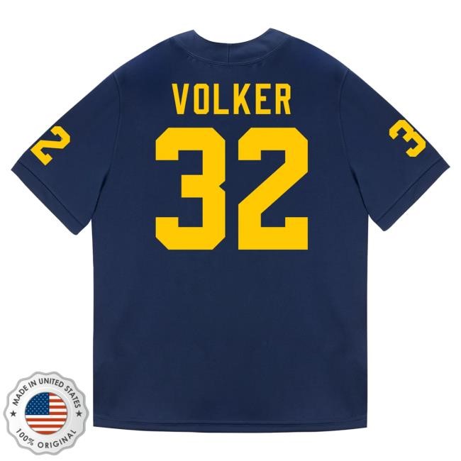 Michigan Wolverines #32 John Volker Student Athlete Blue Football Jersey Shirt The M Den Shop