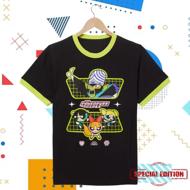 Official Box Lunch Merch Store BoxLunch x Cartoon Network The Powerpuff Girls Grid Portraits Ringer Hot Shirt Box lunch Clothing Shop