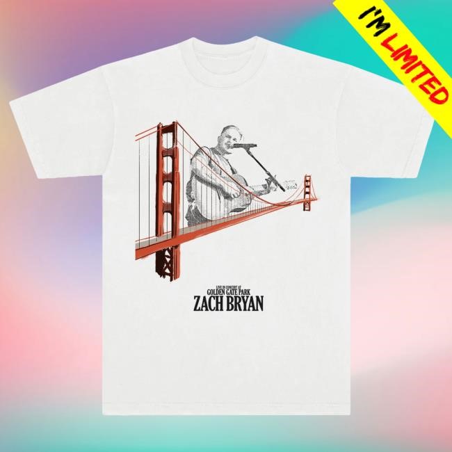 Official Zach Bryan Merch Store Shop Golden Gate Park Bridge Tee