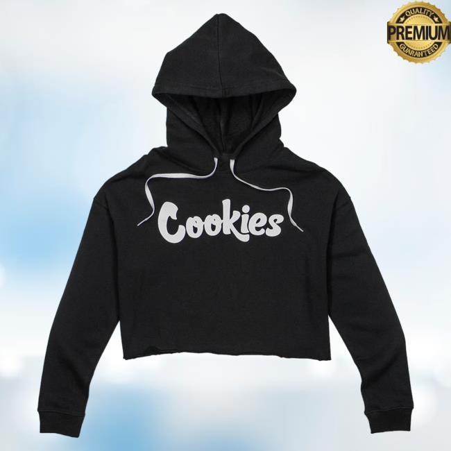 Official Cookies Clothing Merch Womens Crop Top Hoodie Black/White