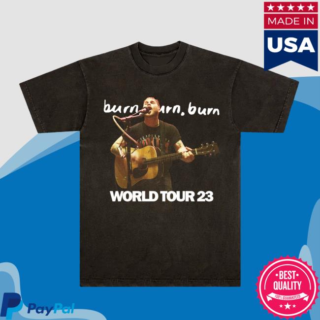 Burn Burn Burn World Tour Vintage Shirt Zach Bryan Official Shop Merch