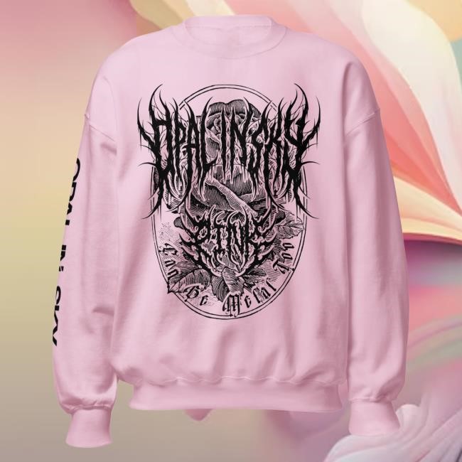 Opal In Sky “Pink Can Be Metal Too” Pink Unisex Sweater Opal In Sky “Pink Can Be Metal Too” Pink Unisex Pullover Sweatshirt
