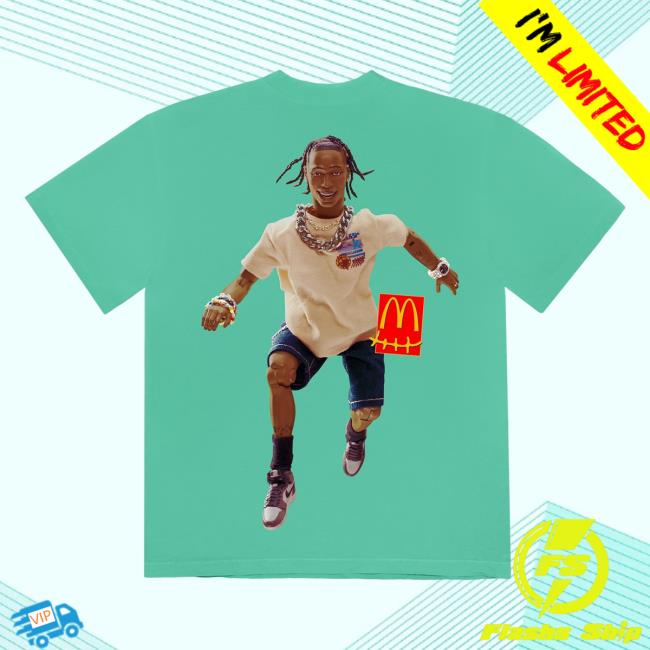 Official Travis Scott Merch Store Travis Scott X Mcdonald's Action Figure Series IV Crewneck Sweatshirt Mint TravisScott Shop