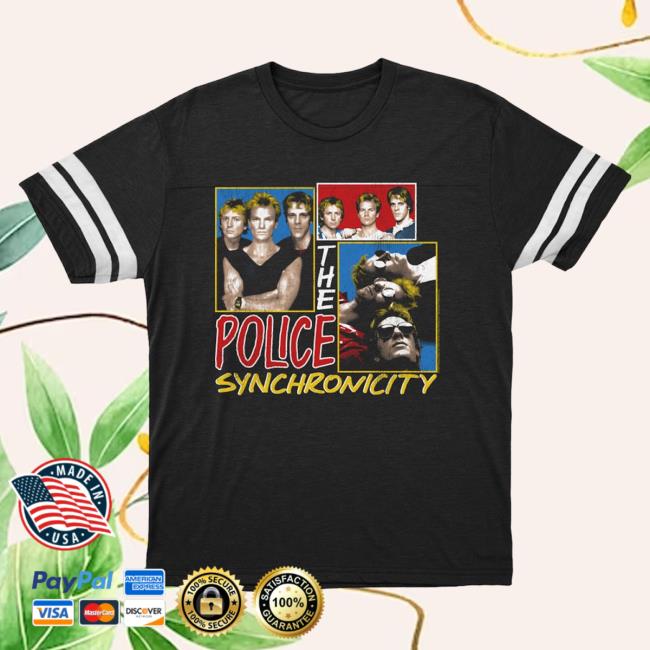 Official Merch Bar The Police Band Synchronicity Collage Distressed New Shirt Vintage Smoke Blended White MerchBar ThePolice