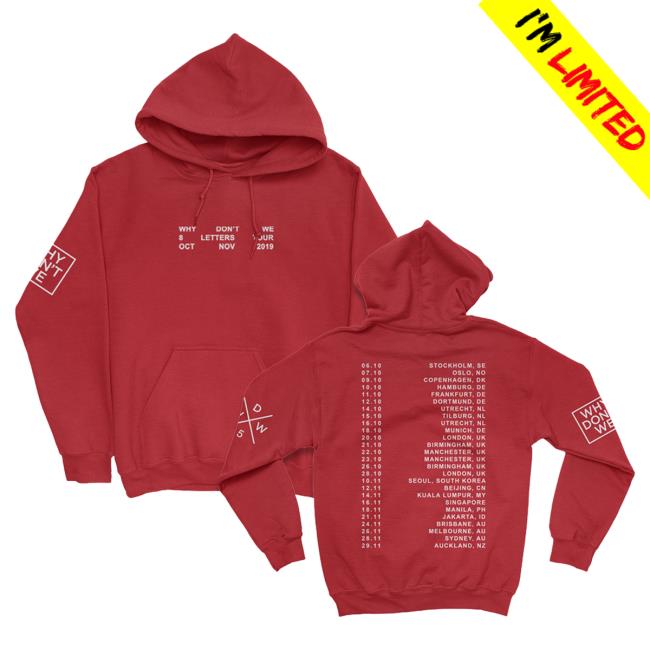 Official Merch Bar Why Don't We Store Shop Split Logo Text Crewneck Red MechBar