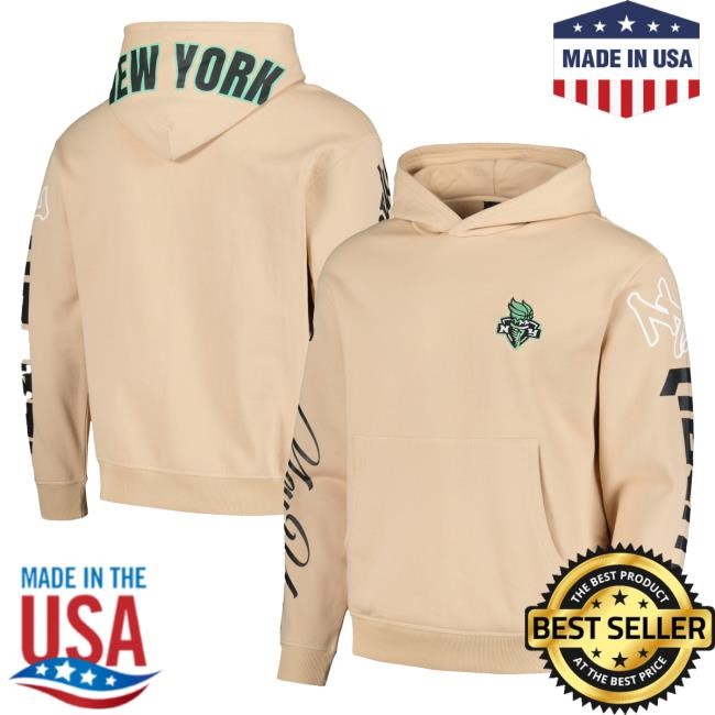 Official Ny Liberty Merch Store Unisex The Wild Collective Cream New York Liberty Graffiti Acid Wash Pullover Sweatshirt Ny Liberty Apparel Shop