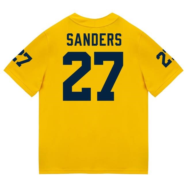 Michigan Wolverines #27 Jayden Sanders Student Athlete Maize Football Jersey Shirts The M Den Shop