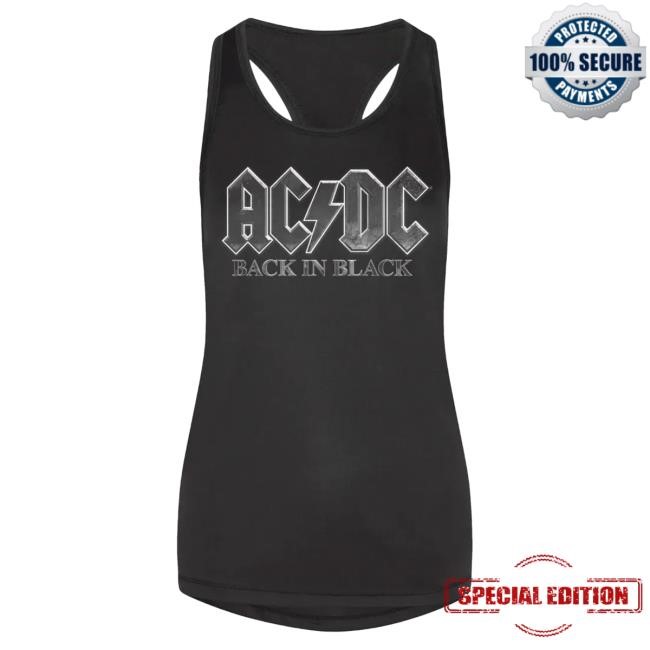 Official Ac Dc Merch Store AC/DC Back In Black 2024 Ladies Tour Vest Shirt New Ac Dc Shop Acdc Clothing