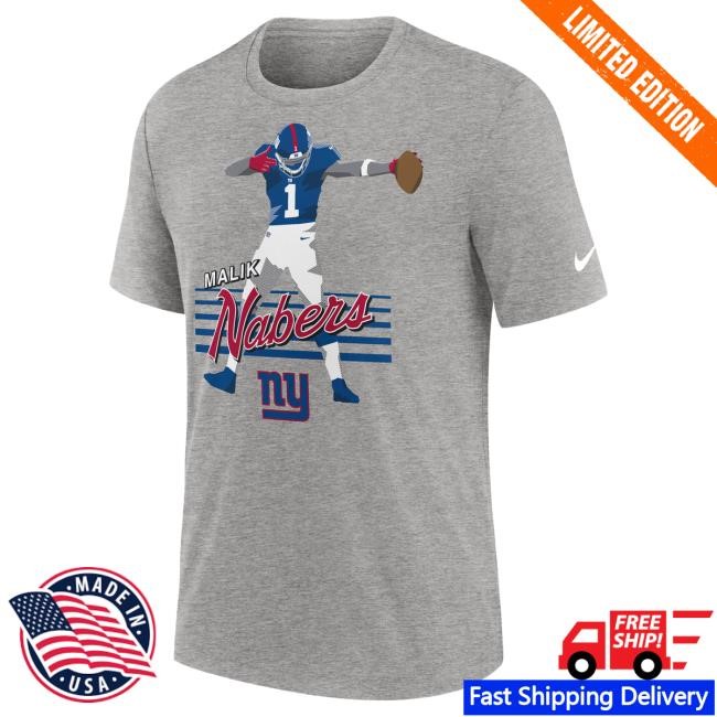 Official New York Giants Bulls Clothing Men's Nike Malik Nabers Heather Gray New York Giants Player Graphic Hot Shirt NewYorkGiants