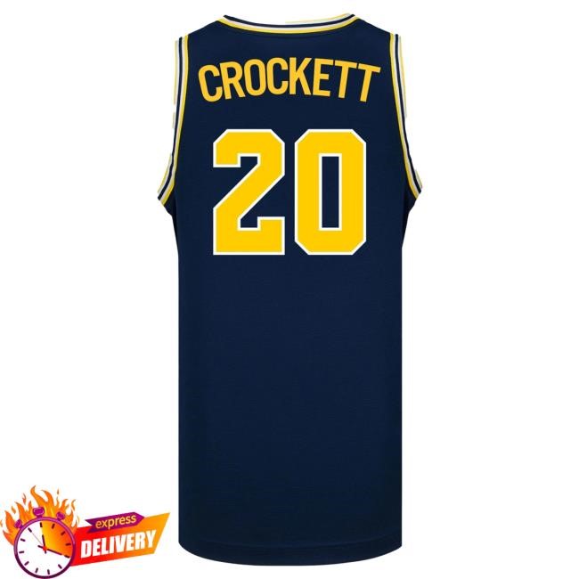 Michigan Wolverines #20 Alyssa Crockett Student Athlete Blue Women's Basketball Jersey T Shirt | The M Den Official Merch Store Shop