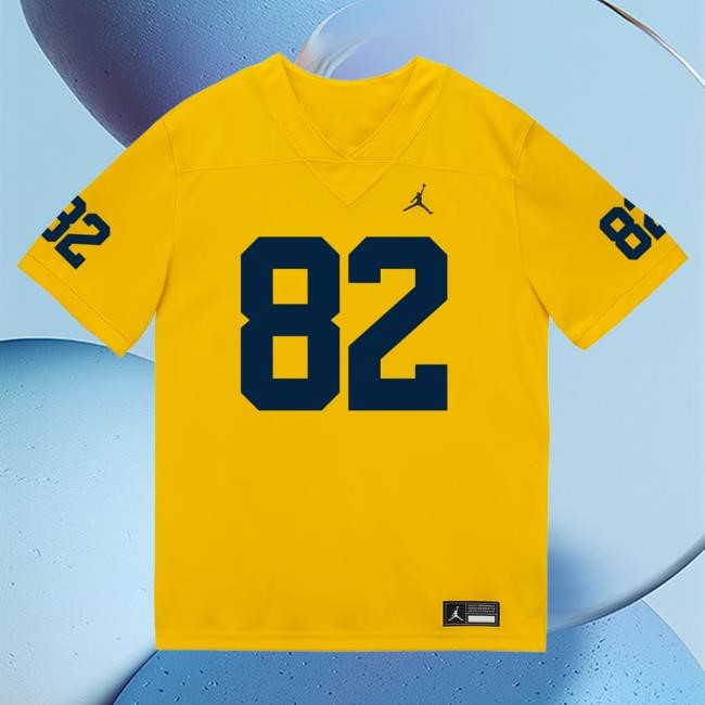 Official The M Den Michigan Wolverines #82 Devon Baxter Student Athlete Maize Football Jersey Shirts