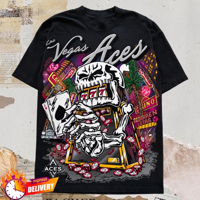 Official Warren Lotas Aces Slot Machine Top Shirt - Black