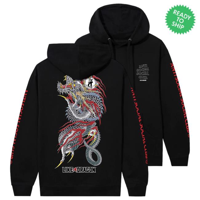Official Anti Social Social Club Merch Shop Assc X Like A Dragon Tattoo Hoodie
