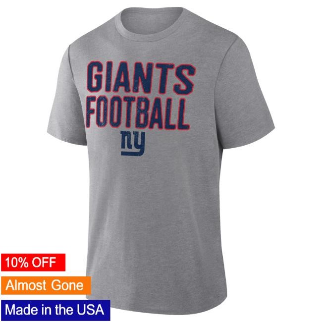 Men's Fanatics Heather Gray New York Giants First Down Tribute Tee NewYorkGiants
