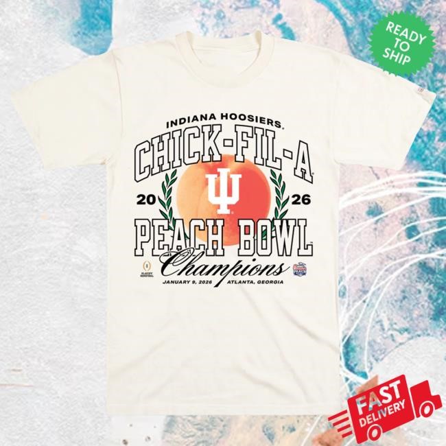 Indiana Hoosiers CFP Semifinal Victory Tee Homefield Apparel 2026 Homefield Indiana Hoosiers NCAA Football Peach Bowl Champs Tee
