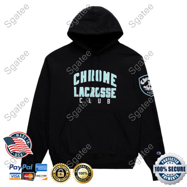 Official Premier Lacrosse League Shop Champion Chrome Lacrosse Throwback Reverse Weave Hoodie Crewneck Sweatshirt Black