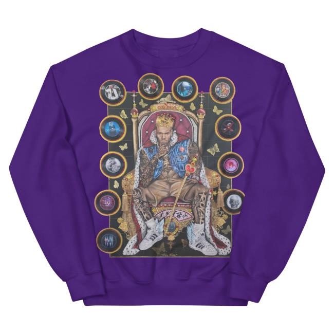 Chris Brown "20 Years Of Chris Brown" By Erica Krissy Unisex Sweater Heliconia