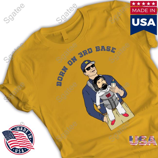 Official Dave Portnoy Chasegrizzly Barstool Sports Store Jim Harbaugh Cryin' Ryan Born On 3Rd Base T Shirts