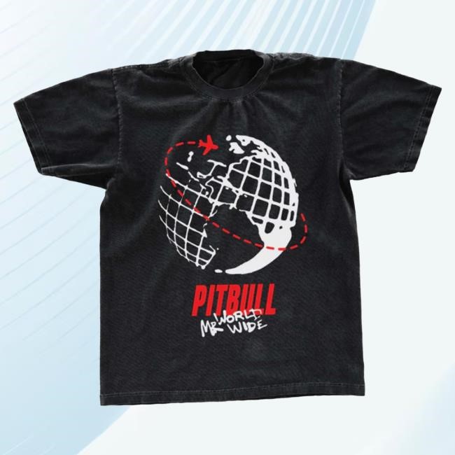 Official Pitbull Merch Store Pitbull Globe New Shirt - BLK Pitbull Clothing Shop