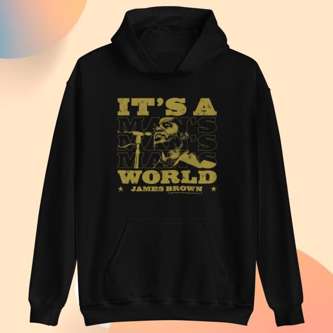 Official James Brown Store Shop James Brown It's A Man's World Block Text Hoodies