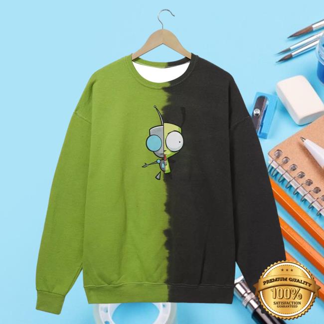Official Box Lunch Merch Store Box Lunch Invader Zim Gir Split Dye Crewneck Sweatshirt BoxLunch Exclusive Box Lunch Apparel Clothing Shop