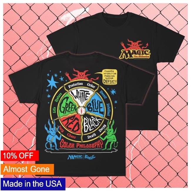 Official Wizard Of Barge Color Philosophy Shirt New (Black) - Magic the Gathering Collection Wizardofbarge