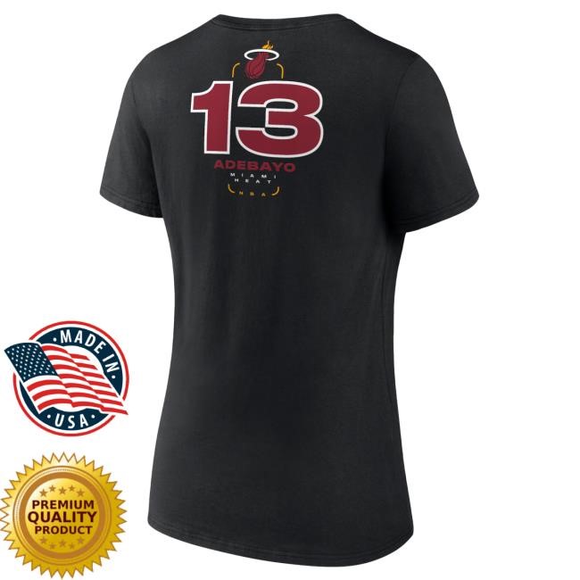 Bam Adebayo NBA Basketball Miami Heat Name Number V-Neck Shirt Bam Adebayo NBA Basketball Miami Heat Name Number V-Neck Shirt