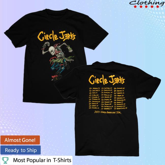 Official Kings Road Merch Store Circle Jerks 2023 Skank Man Tour Shirt New (Black) Kings Road Shop CircleJerks