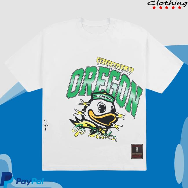 Official Travis Scott Utopia Merch Store CJ X M&N X UNIVERSITY OF OREGON HANDDRAWN Shirt Travis Scott Apparel Clothing TravisScott