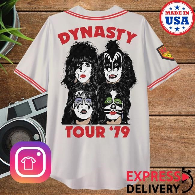 Kiss Dynasty Tour 79’ Baseball Jersey Top Shirt Kiss Band Official Merch Store