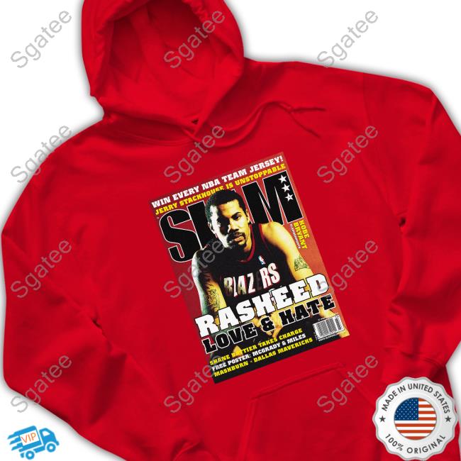Official Mitchell And Ness Slam Cover Portland Trail Blazers Rasheed Wallace T-Shirt