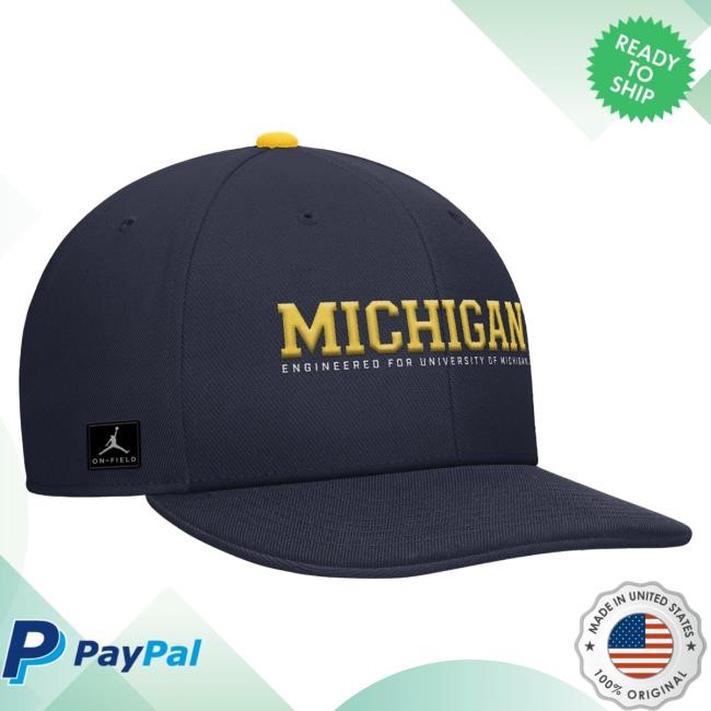 Michigan Wolverines Nike Jordan Navy Snapback Pro Gameday Hat The M Den Official Shop