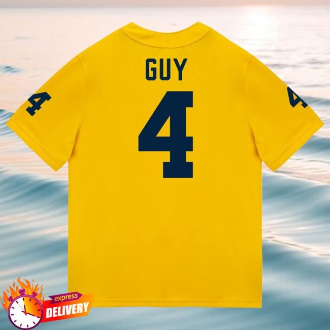 The M Den Michigan Wolverines #4 TJ Guy Student Athlete Maize Football Jersey Shirts