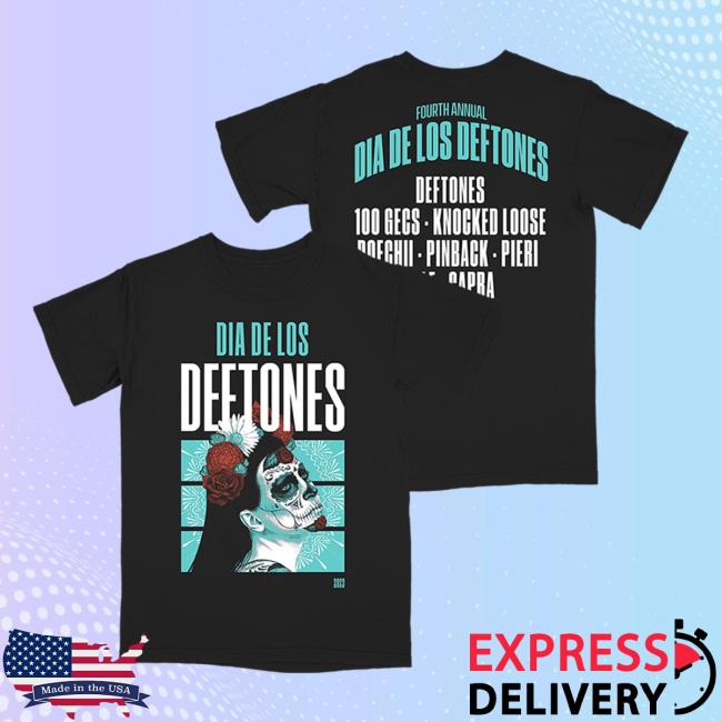 Dia De Los Deftones 2023 La Catrina Segements Black T-Shirt