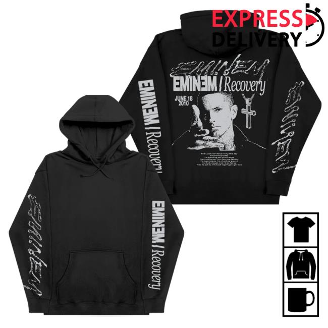 Official Eminem Merch Store Slim Shady Eminem Recovery Long Sleeve Shirt New (Black) Eminem Apparel Clothing Shop SlimShady