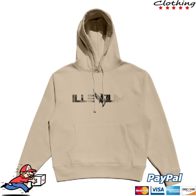 Official Illenium Merch Sand Repeating Logo Hoodie