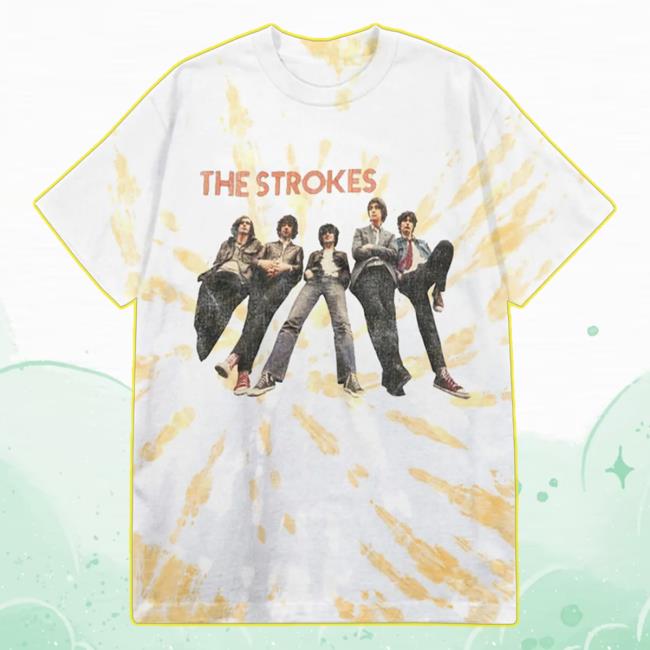 Official The Strokes Merch Store The Strokes Photo Tie-Dye Shirt The Strokes Apparel TheStrokes