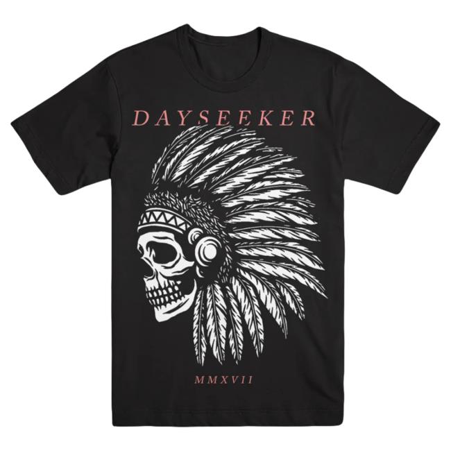 Official Dayseeker Merch Store Indian Skull Black Hot Shirt Dayseeker Shop