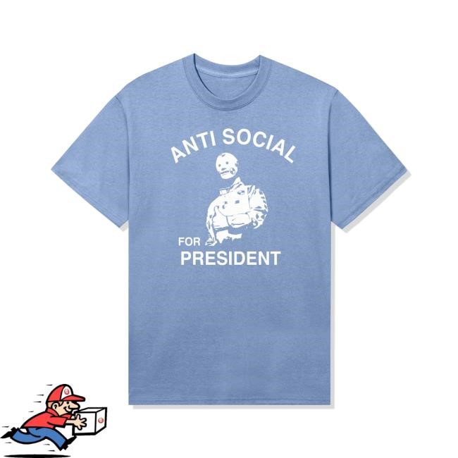 Anti Social 4 Prez T Shirt - Lt Blue - AntiSocialSocialClub