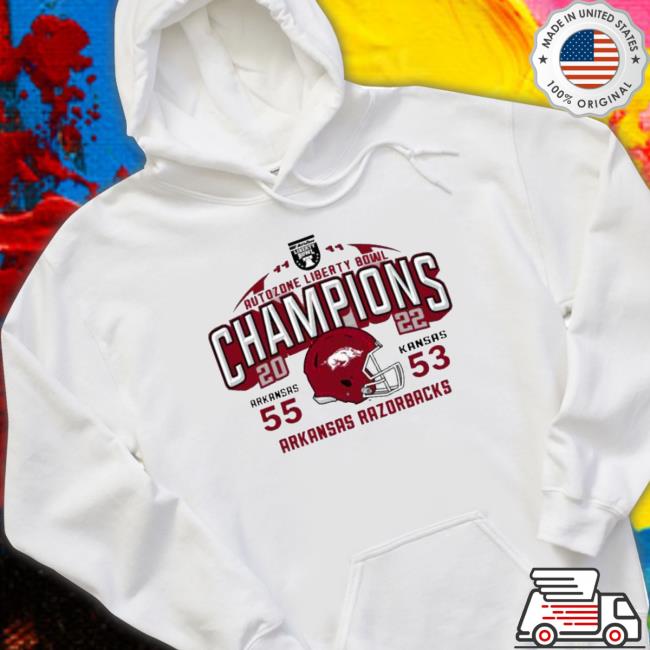 Arkansas 55 53 Kansas 2022 Autozone Liberty Bowl Champions Final Score Sweatshirts