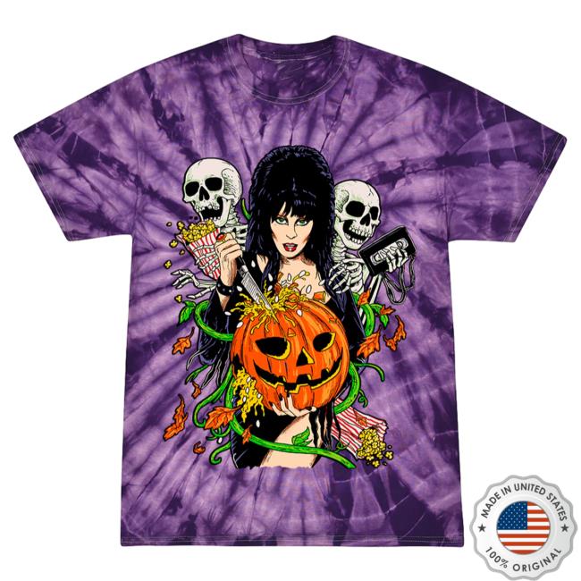 Official Cavity Colors Elvira Creepy Carver 3D Tie Dye Tee Cavitycolors