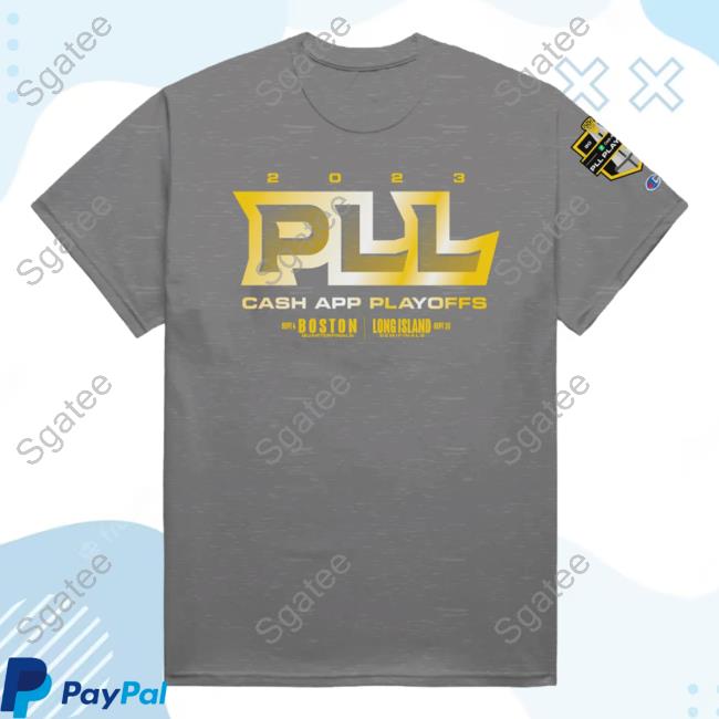 Official Premier Lacrosse League Shop Champion Cash App 2023 Playoff T-Shirt Gray