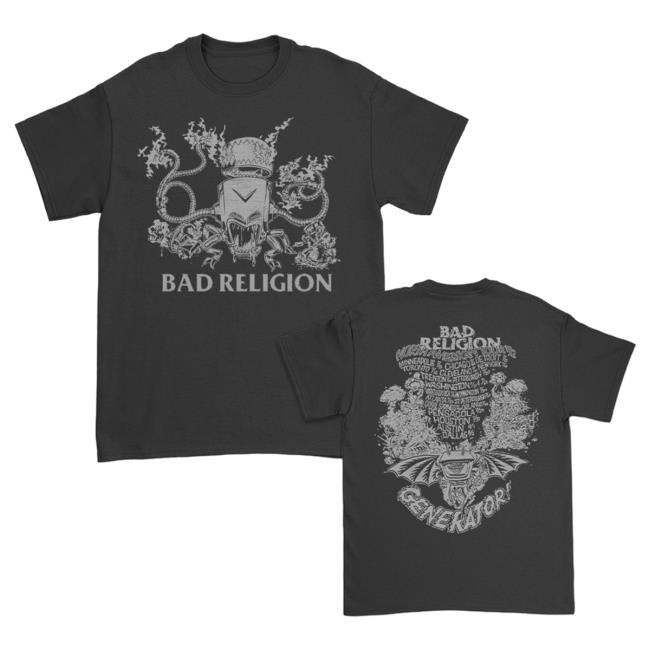 Official Kings Road Merch Store Bad Religion Generator Robot Tees (Black) BadReligion Kings Road Shop