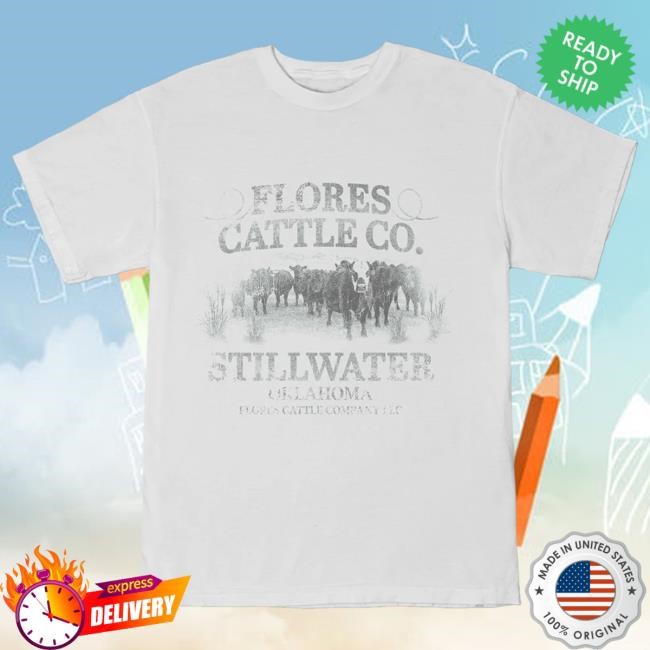 Official Wyatt Flores Merch Store Shop Wyatt Flores Flores Cattle Co Tshirt in White