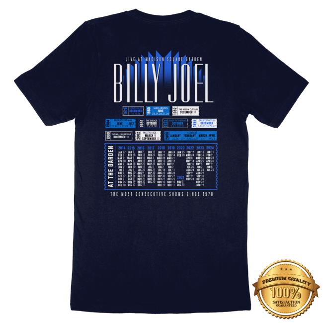 Official Billy Joel Merch Store Billy Joel MSG Legacy Tee - Online Exclusive Billy Joel Apparel Clothing Shop