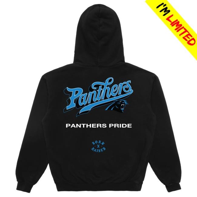 Unisex Carolina Panthers Born x Raised Black Pro Script Pullover Hoodie NFL Shop Store